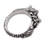 Men's sterling silver ring, 'Flying Dragon' - Men's Sterling Silver Band Ring