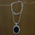 Onyx pendant necklace, 'Midnight Lace' - Sterling Silver and Onyx Pendant Necklace thumbail