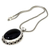 Onyx pendant necklace, 'Midnight Lace' - Sterling Silver and Onyx Pendant Necklace thumbail