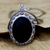 Onyx pendant necklace, 'Midnight Lace' - Sterling Silver and Onyx Pendant Necklace (image p171436) thumbail