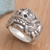 Men's sterling silver band ring, 'Rangda' - Men's Artisan Crafted Sterling Silver Band Ring (image 2b) thumbail