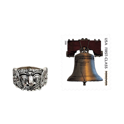 Men's sterling silver band ring, 'Rangda' - Men's Artisan Crafted Sterling Silver Band Ring