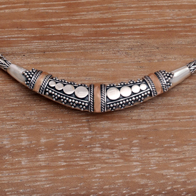Gold-Akzent-Halskette, „Eden“ – Gold-Akzent-Kettenhalskette für Damen