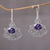 Amethyst dangle earrings, 'Balinese Bell' - Amethyst dangle earrings thumbail