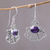Amethyst dangle earrings, 'Balinese Bell' - Amethyst dangle earrings (image 2b) thumbail