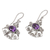 Amethyst dangle earrings, 'Balinese Bell' - Amethyst dangle earrings (image 2c) thumbail