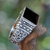 Men's onyx ring, 'Midnight Shadow' - Men's Sterling Silver and Onyx Ring thumbail