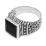 Men's onyx ring, 'Midnight Shadow' - Men's Sterling Silver and Onyx Ring