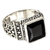 Men's onyx ring, 'Midnight Shadow' - Men's Sterling Silver and Onyx Ring (image 2b) thumbail