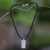 Men's leather pendant necklace, 'Patience' - Men's Sterling Silver Pendant Necklace (image 2b) thumbail