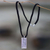 Men's leather pendant necklace, 'Patience' - Men's Sterling Silver Pendant Necklace (image 2c) thumbail