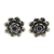 Amethyst flower earrings, 'Lilac-Eyed Lotus' - Artisan Crafted Floral Amethyst Button Earrings