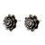 Blue topaz flower earrings, 'Blue-Eyed Lotus' - Sterling Silver and Blue Topaz Button Earrings thumbail