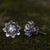 Blue topaz flower earrings, 'Blue-Eyed Lotus' - Sterling Silver and Blue Topaz Button Earrings (image 2c) thumbail