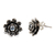 Blue topaz flower earrings, 'Blue-Eyed Lotus' - Sterling Silver and Blue Topaz Button Earrings (image 2d) thumbail