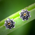 Citrin-Blumenohrringe, 'Golden-Eyed Lotus' - Florale Citrin-Knopfohrringe aus Sterlingsilber