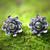 Peridot flower earrings, 'Green-Eyed Lotus' - Unique Floral Peridot Sterling Silver Button Earrings (image 2) thumbail
