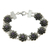 Amethyst link bracelet, 'Sacred Lilac Lotus' - Silver and Amethyst Lotus Bracelet Artisan Crafted Jewelry (image 2a) thumbail