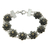 Citrine link bracelet, 'Sacred Golden Lotus' - Silver and Citrine Lotus Bracelet Hand Crafted Jewelry thumbail