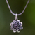 Amethyst flower necklace, 'Sacred Lilac Lotus' - Hand Crafted Floral Amethyst and Sterling Silver Necklace (image 2) thumbail