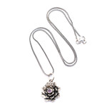 Amethyst flower necklace, 'Sacred Lilac Lotus' - Hand Crafted Floral Amethyst and Sterling Silver Necklace