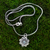 Blue topaz flower necklace, 'Sacred Blue Lotus' - Blue Topaz and Sterling Silver Pendant Necklace (image 2b) thumbail