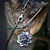 Citrine flower necklace, 'Sacred Golden Lotus' - Citrine and Silver Flower Necklace thumbail