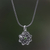 Peridot flower necklace, 'Sacred Green Lotus' - Floral Sterling Silver and Peridot Pendant Necklace thumbail
