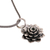 collar de flores de peridoto - Collar con colgante floral de plata de ley y peridoto