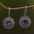 Amethyst drop earrings, 'Radiant Sunbeams' - Amethyst Sterling Silver Drop Earrings