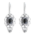 Onyx dangle earrings, 'Precious Night' - Floral Onyx Sterling Silver Dangle Earrings thumbail