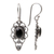 Onyx dangle earrings, 'Precious Night' - Floral Onyx Sterling Silver Dangle Earrings (image 2e) thumbail