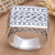 Men's sterling silver signet ring, 'Regal' - Hand Crafted Men's Sterling Silver Ring (image 2b) thumbail