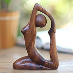 Hand Carved Original Wood Sculpture, 'Gymnastics'