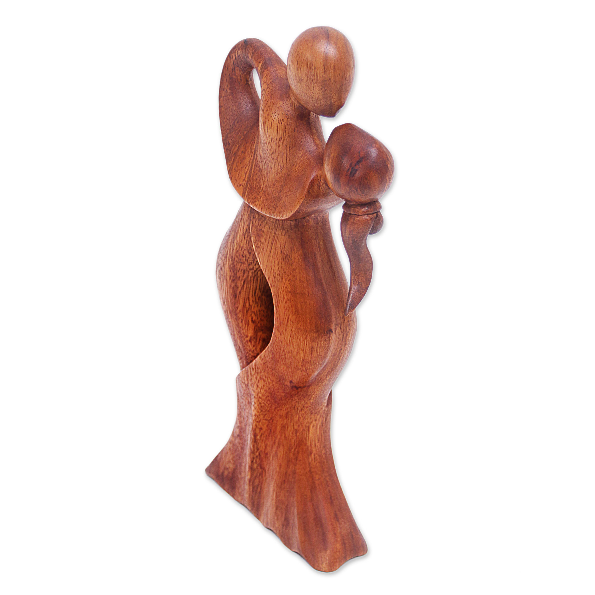 Fair Trade Romantic Wood Sculpture - Dancing Couple | NOVICA