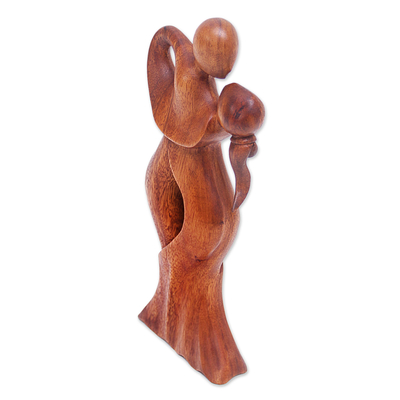 Holzskulptur - Romantisch tanzende Holzskulptur aus fairem Handel