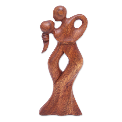 Wood sculpture, 'Tango Couple' - Fair Trade Romantic Wood Dancing Sculpture
