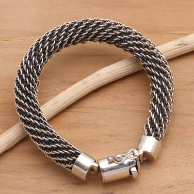 Geflochtenes Armband aus Sterlingsilber - Kettenarmband aus Sterlingsilber