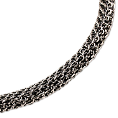 Sterling silver chain necklace, 'Eternity' - Sterling Silver Handmade Chain Necklace