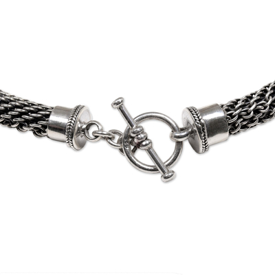 Collar de cadena de plata de ley, 'Eternity' - Collar de cadena hecho a mano de plata de ley