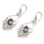 Amethyst filigree earrings, 'Bali Dynasty' - Hand Crafted Sterling Silver and Amethyst Earrings (image 2d) thumbail