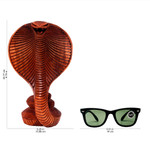Wood statuette, 'Cobra' - Hand Carved Wood Snake Sculpture