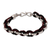 Men's sterling silver and leather bracelet, 'One Path' - Men's Leather and Silver Braided Bracelet thumbail