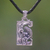 Sterling silver and leather pendant necklace, 'Lucky Dragon Fish' - Sterling Silver and Leather Pendant Necklace (image 2) thumbail