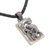Sterling silver and leather pendant necklace, 'Lucky Dragon Fish' - Sterling Silver and Leather Pendant Necklace