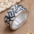 Men's sterling silver ring, 'Labyrinths' - Men's Sterling Silver Band Ring (image 2) thumbail