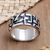 Men's sterling silver ring, 'Labyrinths' - Men's Sterling Silver Band Ring (image 2b) thumbail