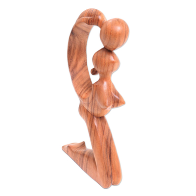Wood sculpture, 'So in Love' - Romantic Wood Sculpture