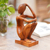 Wood sculpture, 'Thinker' - Abstract Wood Sculpture Portrait (image 2) thumbail
