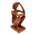 Wood sculpture, 'Thinker' - Abstract Wood Sculpture Portrait thumbail